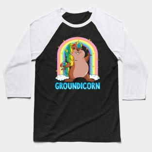 Groundhog Day Groundicorn Unicorn Cute Girly Baseball T-Shirt